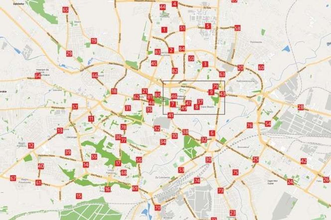 Lubelski Rower Miejski - mapa stacji po powiększeniu systemu. Będzie drugi największy w Polsce