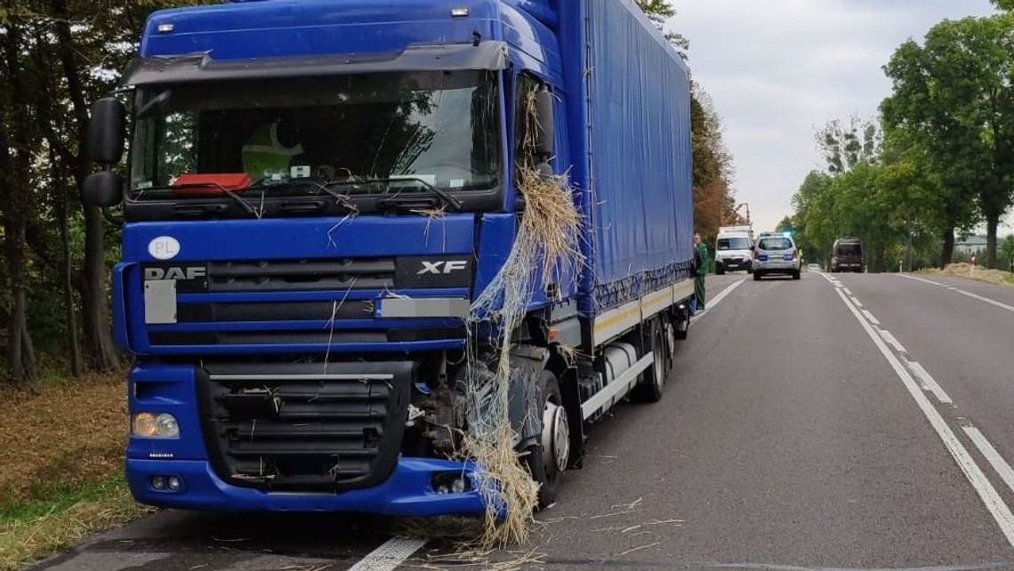 Lubelskie: Bele słomy leżały porozrzucane na drodze krajowej nr 17 Lubelskie: Bele słomy leżały porozrzucane na drodze krajowej nr 17