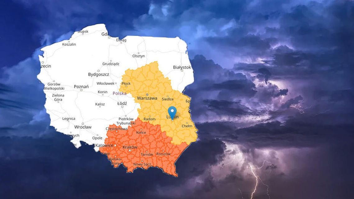 Lubelskie: Burze, opady deszczu, a nawet gradu. IMGW ostrzega