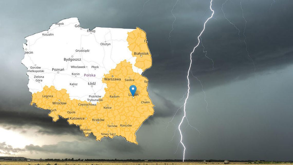 Lubelskie: Burze z gradem oraz silny, porywisty wiatr. Ostrzeżenie IMGW