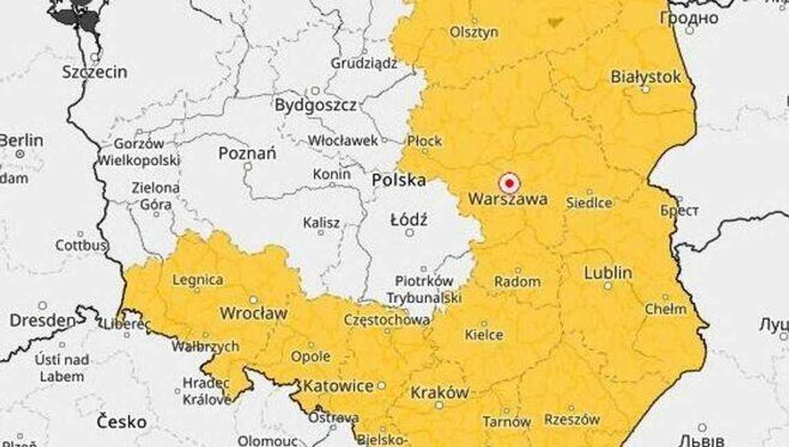 Lubelskie całe na żółto. Idą burze Lubelskie całe na żółto. Idą burze