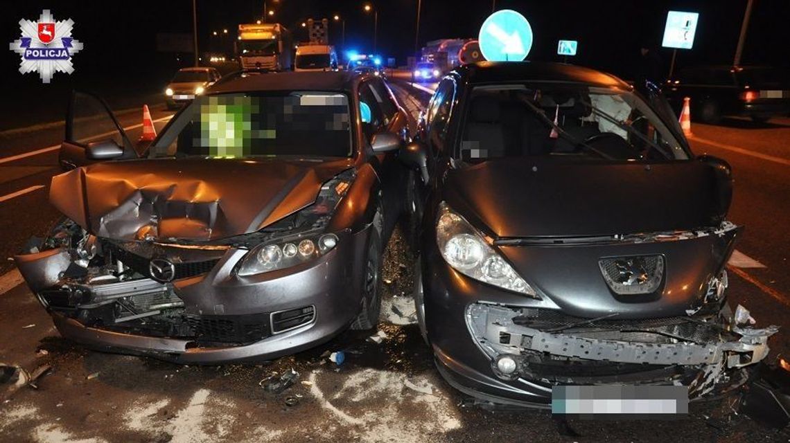 Lubelskie: Dwie osoby ranne w zderzeniu trzech aut