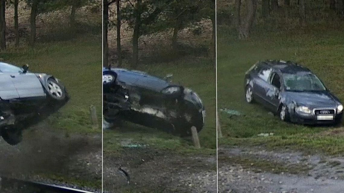 Lubelskie. Kierowca audi miał 2,7 promila. Przejechał przez torowisko i dachował Lubelskie. Kierowca audi miał 2,7 promila. Przejechał przez torowisko i dachował