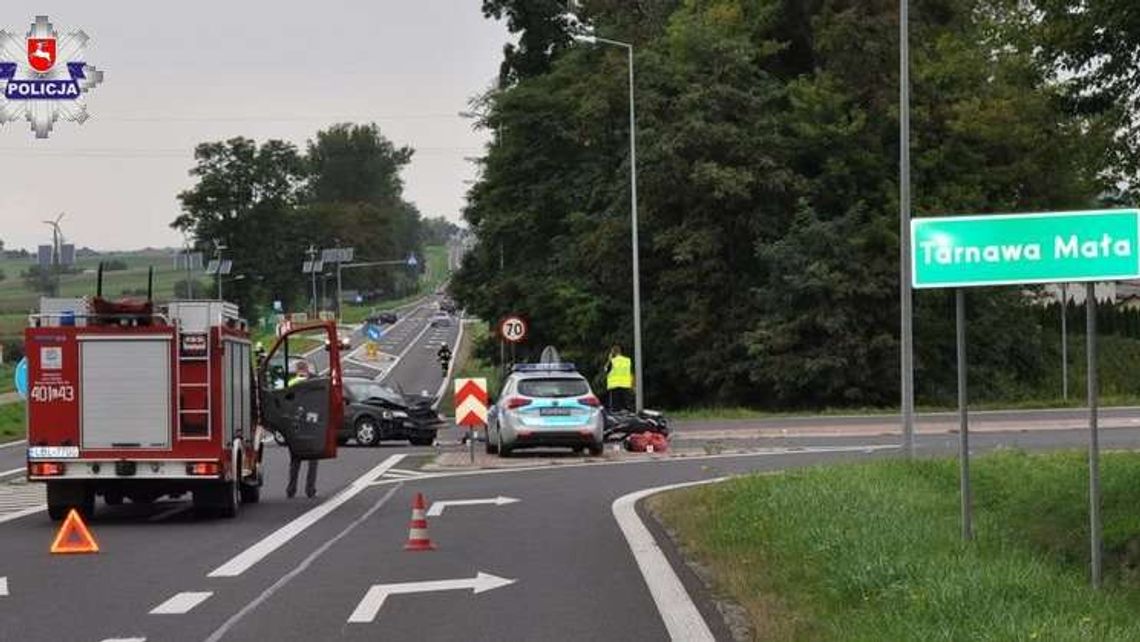 Lubelskie: Kierowca samochodu wymusił pierwszeństwo, ranny motocyklista