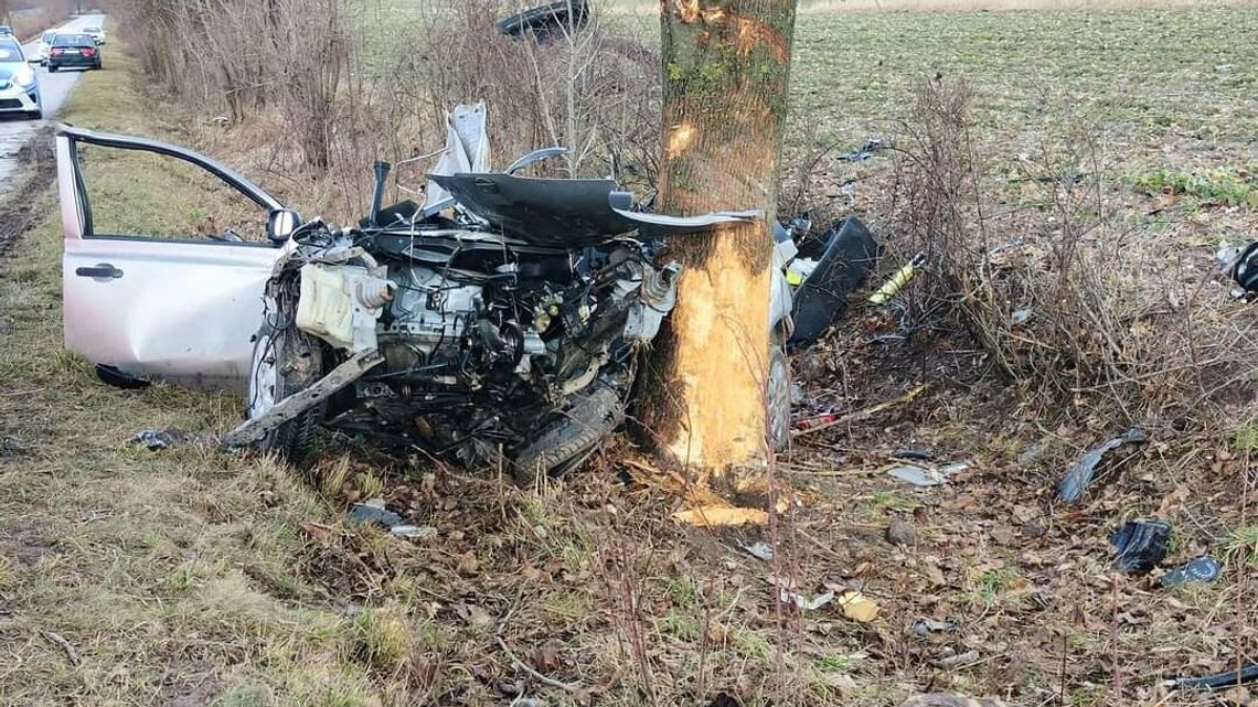 Lubelskie. Koszmarny wypadek. Nie żyje 19-latek, z nissana nic nie zostało. Zdjęcia