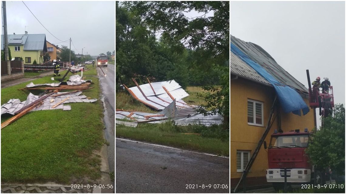 Lubelskie: Krajobraz po nocnej burzy. Uszkodzone domy, połamane drzewa i zerwane linie energetyczne [zdjęcia]