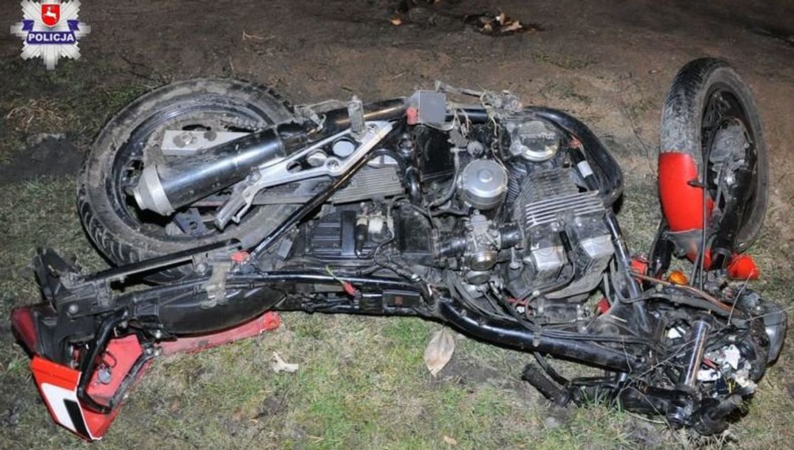 Lubelskie: Młody motocyklista zginął w wypadku. Nie miał uprawnień do kierowania jednośladem