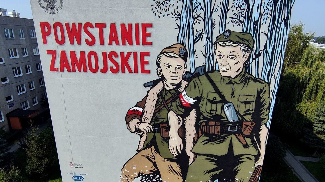 Lubelskie. Ogromny mural na ścianie bloku 