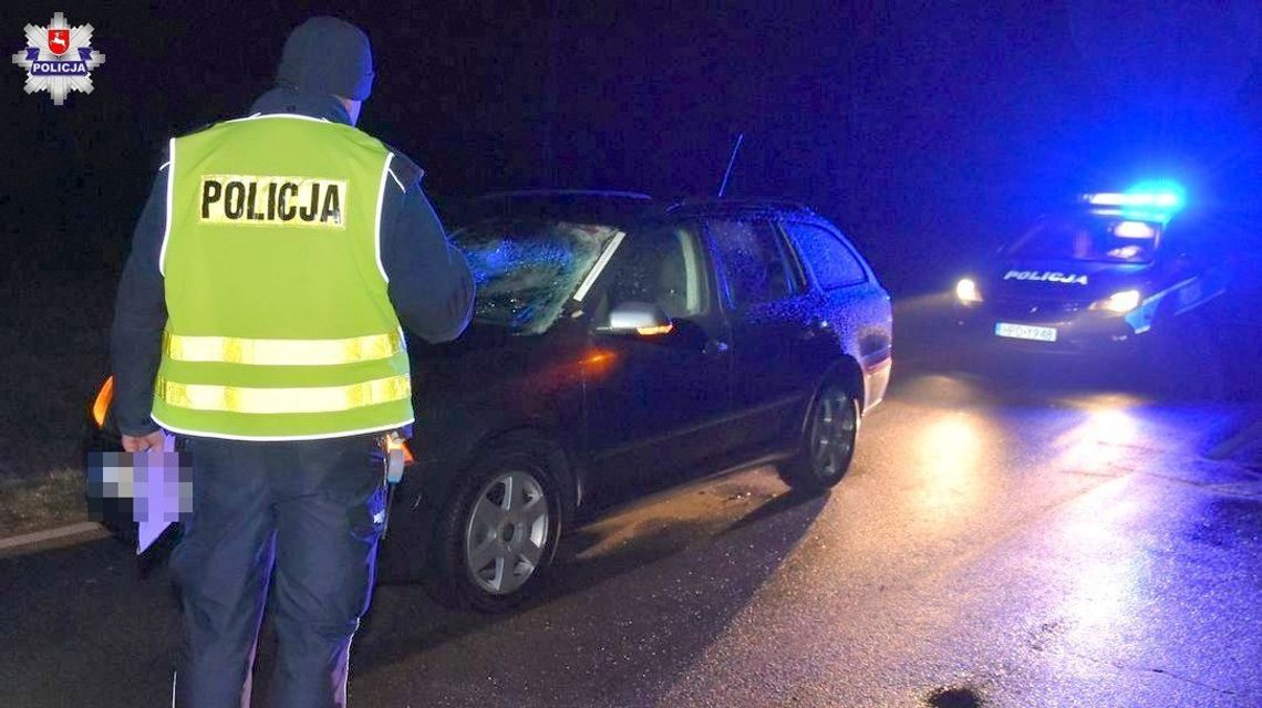 Lubelskie: Pieszy zginął po potrąceniu przez samochód. Nie miał żadnych odblasków