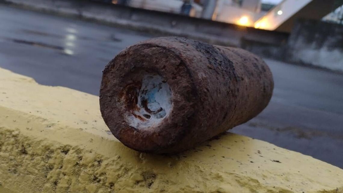 Lubelskie. Pocisk artyleryjski na terenie cukrowni