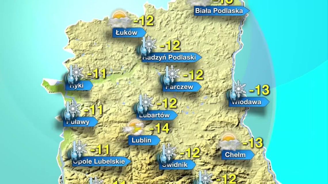 Lubelskie. Pogoda na 18.01. nawet minus 14 stopni