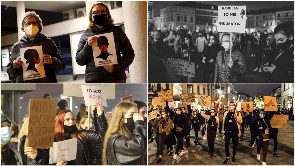 Lubelskie: Protesty w obronie praw kobiet przeszły ulicami miast w naszym regionie