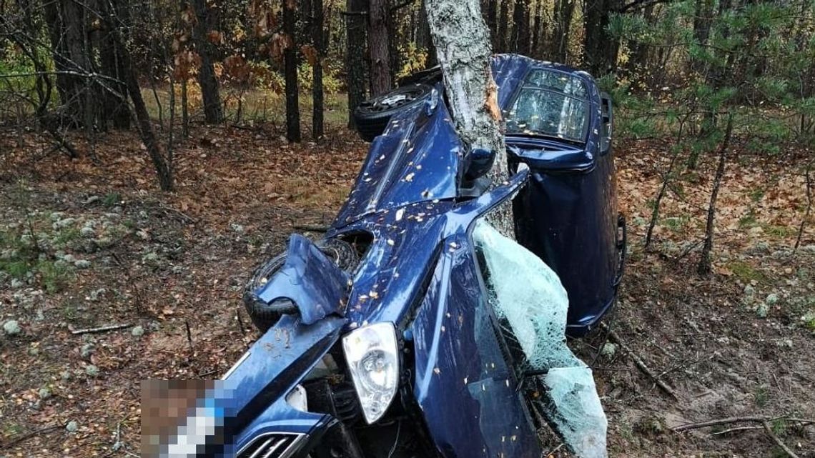 Lubelskie: Samochód aż owinął się na drzewie. Kierowca nie miał szans na przeżycie