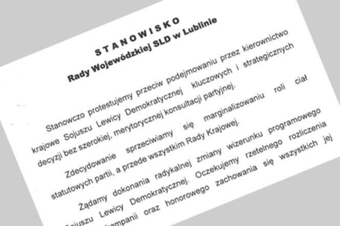 Lubelskie SLD: Miller i całe kierownictwo musi odejść Lubelskie SLD: Miller i całe kierownictwo musi odejść