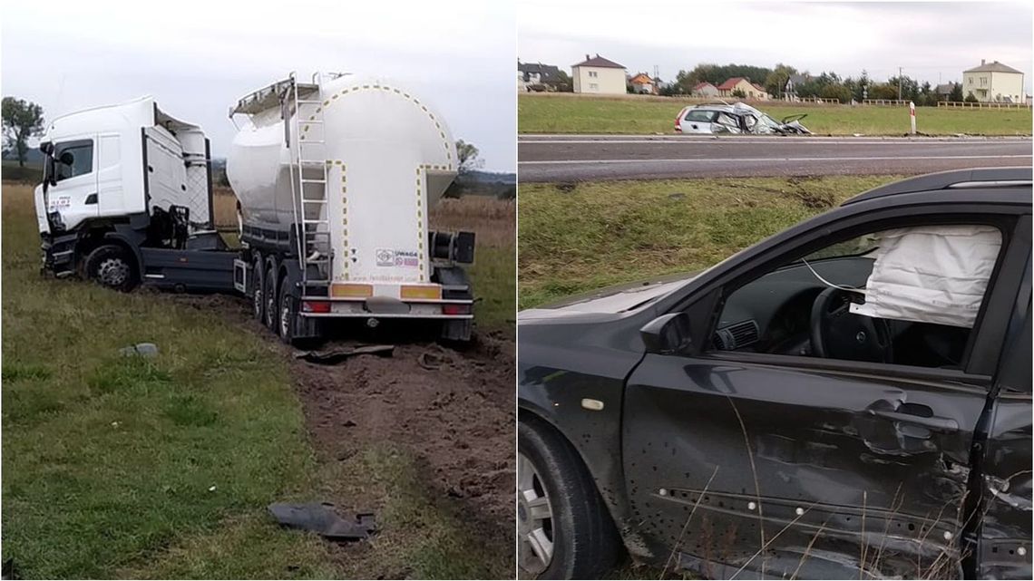 Lubelskie: Śmiertelny wypadek na DK 12. Osobowe volvo czołowo zderzyło się z ciężarówką