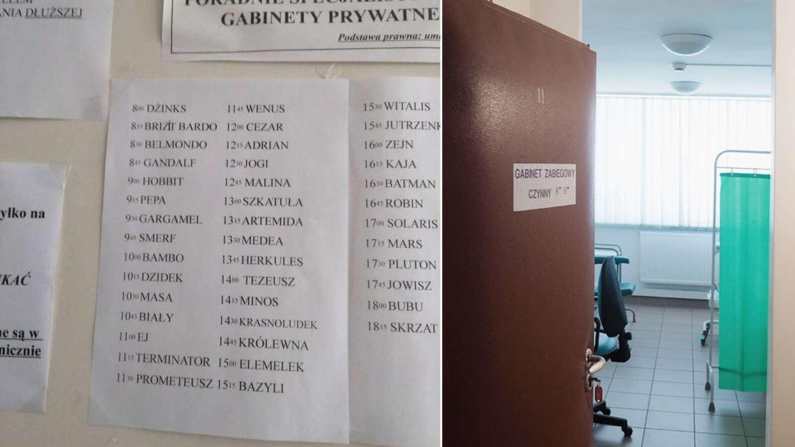 Lubelskie: W przychodni zadrwili z RODO. Terminator, Jogi, Batman i inni na liście