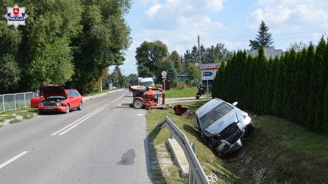 Lubelskie: Wypadek z udziałem trzech pojazdów. Jedna osoba w szpitalu