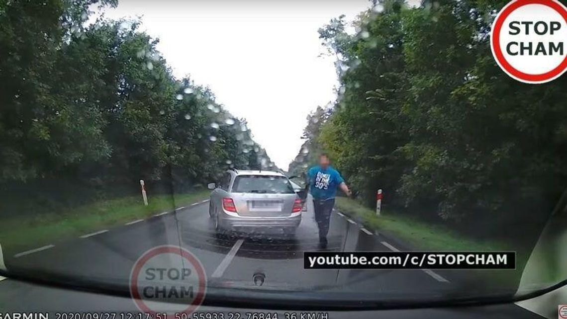 Lubelskie. Zajeżdżanie drogi, atak na samochód. Kierowca mercedesa z głośnego filmu z zarzutami