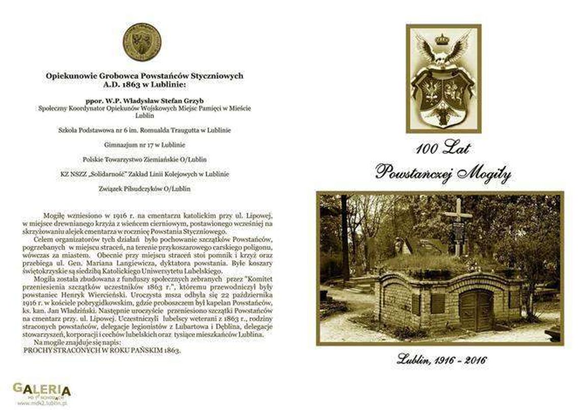 Lublin: 100-lecie Powstańczej Mogiły na cmentarzu przy ul. Lipowej