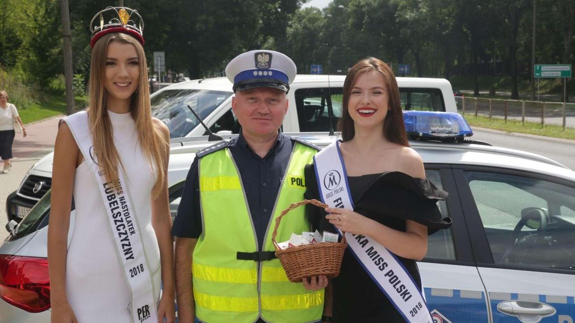 Lublin: Misski razem z policjantami zachęcały kierowców do ostrożnej jazdy [zdjęcia, wideo]