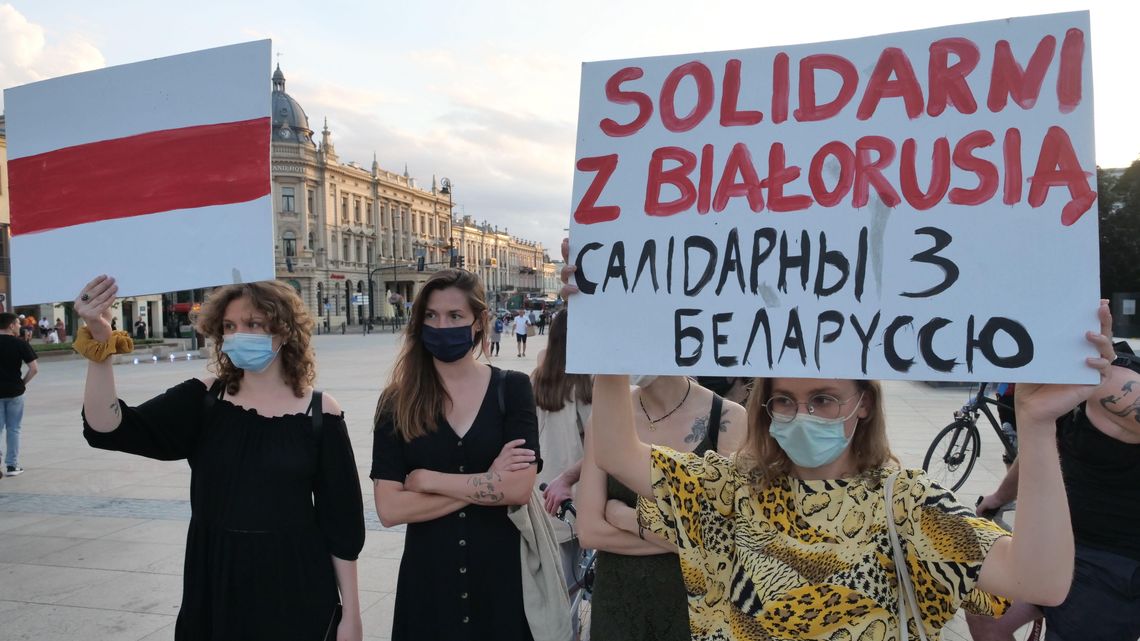 Lublin: Młodzi Białorusini poparli swoich rodaków protestujących w ich ojczyźnie [zdjęcia]