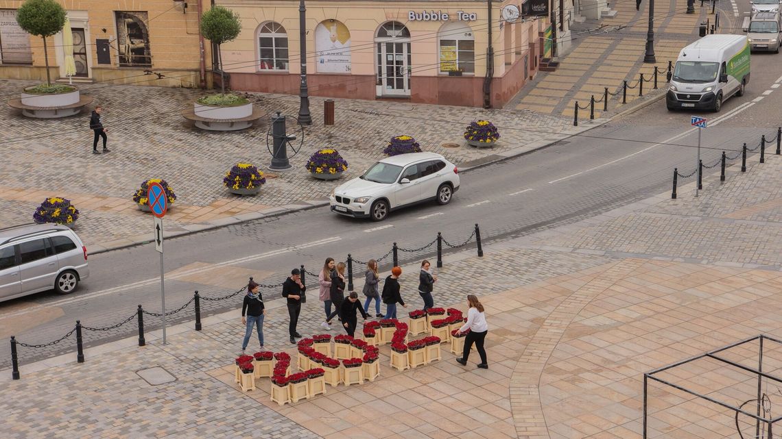 Lublin. Nietypowa instalacja z kwiatów. Będzie tylko do niedzieli