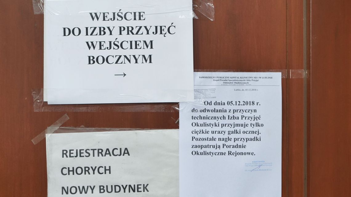 Lublin: Pacjenci kliniki okulistyki mają problem. Nie wiadomo ile potrwają prace po awarii
