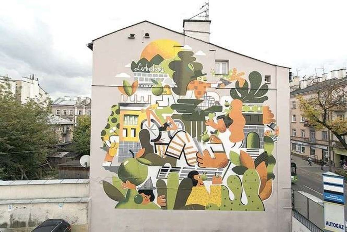 Lublin: Ulica Lubartowska z nowym muralem Lublin: Ulica Lubartowska z nowym muralem