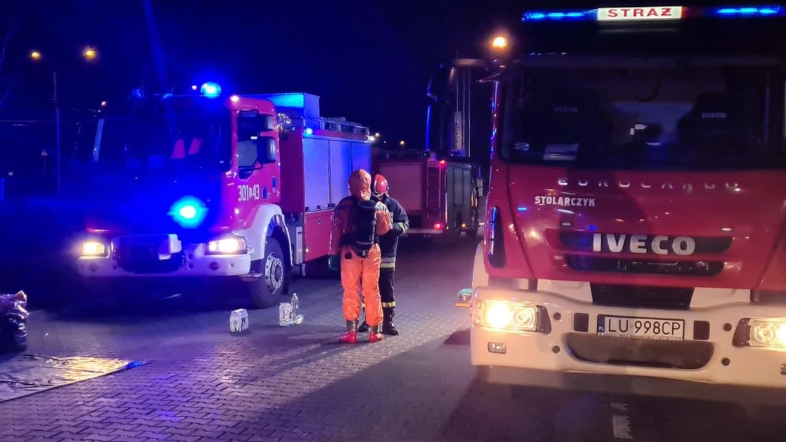 Lublin. Wyciek niebezpiecznej substancji w wielkim magazynie