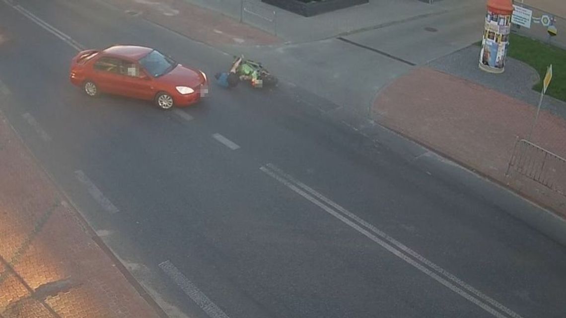 Łuków: wypadek motocyklisty zarejestrowała kamera. "Ruszył dynamicznie"