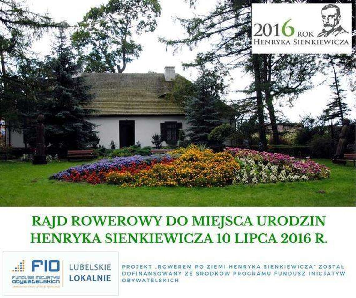 Łukowskie gminy na rowerach pojadą do Muzeum Henryka Sienkiewicza