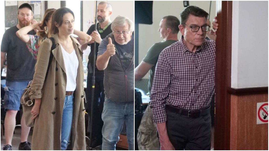Magdalena Różczka i Mirosław Zbrojewicz w naszej redakcji. Kręcili tu nowy serial [zdjęcia]