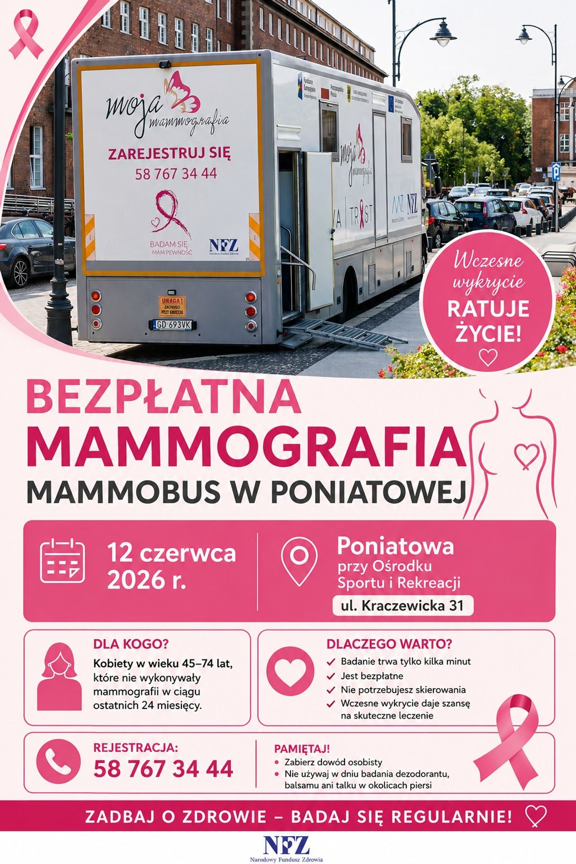 Mammobus przyjedzie do Poniatowej. Bezpłatne badania dla kobiet Mammobus przyjedzie do Poniatowej. Bezpłatne badania dla kobiet