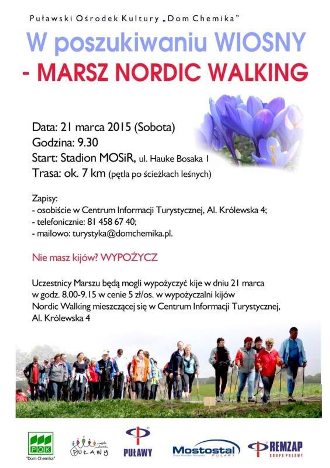 Marsz nordic walking oraz na Górę Trzech Krzyży w Parchatce