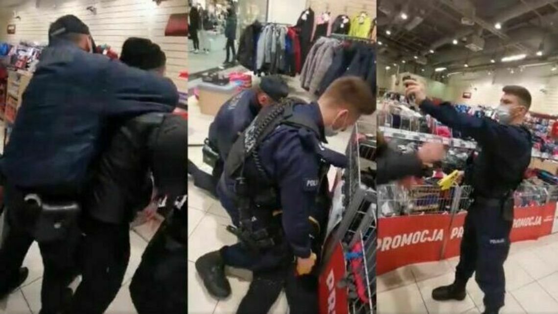 Maseczki, gaz, paralizator i akt oskarżenia. Finał głośnej interwencji w galerii handlowej