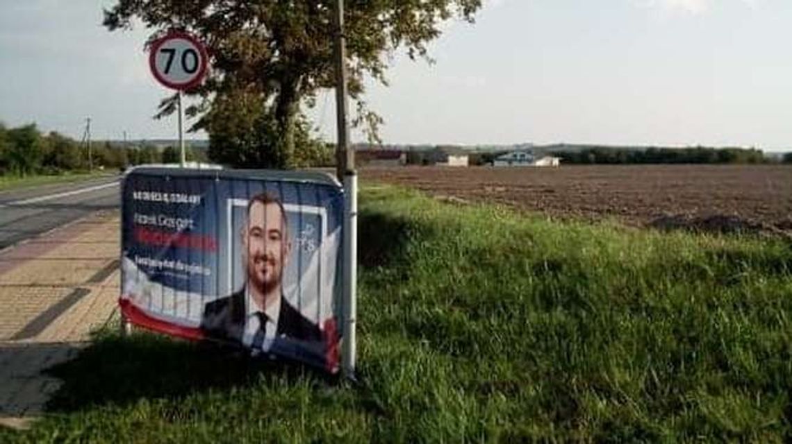 Materiał wyborczy powieszony nielegalnie. Kandydat mówi, że to pomyłka