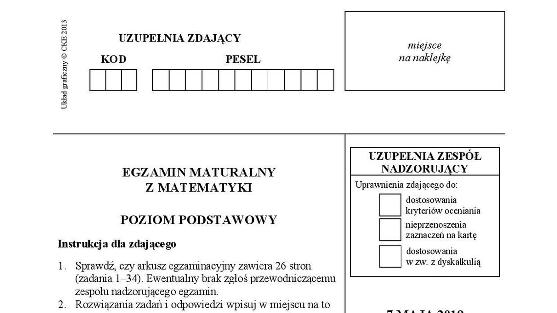 Matura 2019 z matematyki. Trudne tylko jedno zadanie. Są już arkusze CKE Matura 2019 z matematyki. Trudne tylko jedno zadanie. Są już arkusze CKE