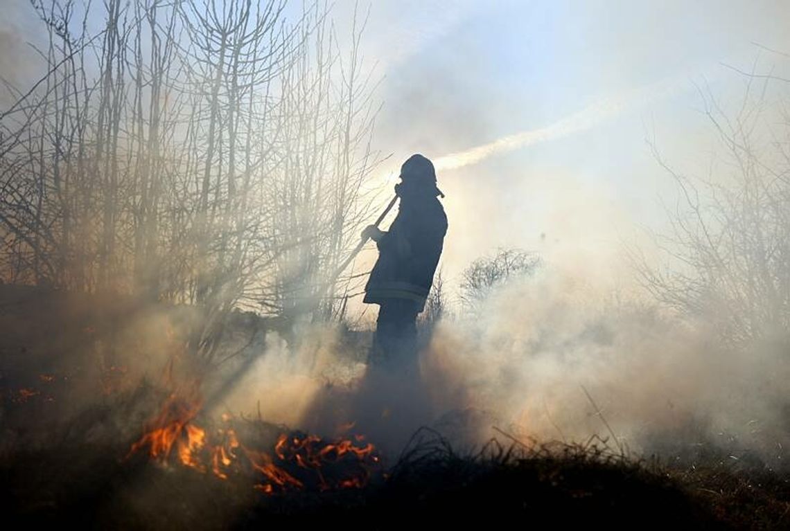 Mężczyzna zmarł podczas gaszenia pożaru traw
