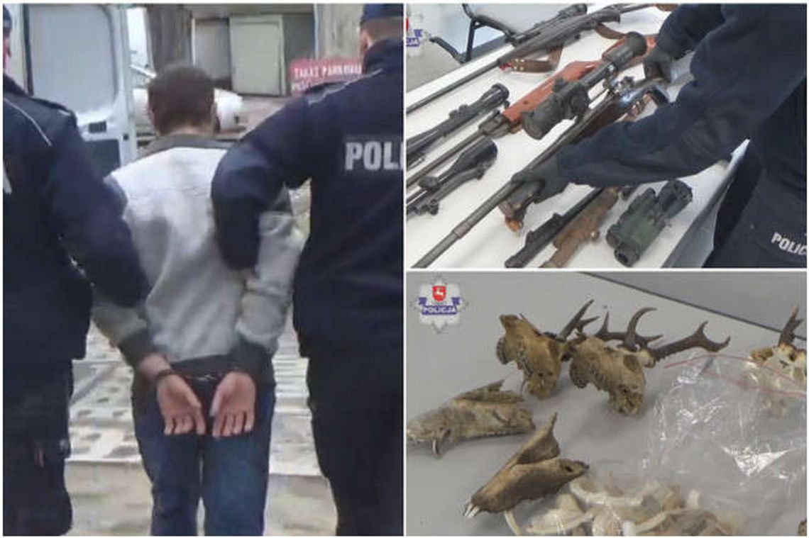 Miał w domu arsenał broni, trofea myśliwskie i sprzęt do produkcji amunicji Miał w domu arsenał broni, trofea myśliwskie i sprzęt do produkcji amunicji