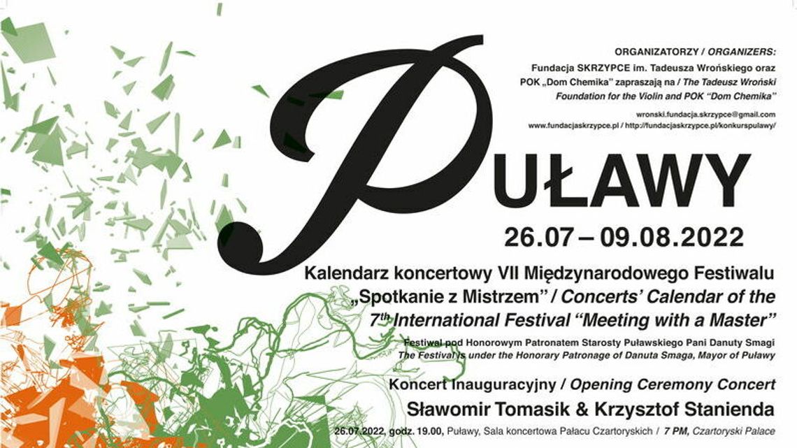 Międzynarodowy Festiwal "Spotkanie z Mistrzem" w Puławach Międzynarodowy Festiwal "Spotkanie z Mistrzem" w Puławach