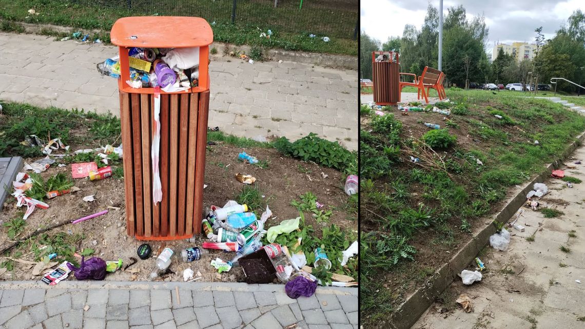 "Miejsce dla Ciebie" zniechęca? Śmieci i chwasty na nowym skwerze