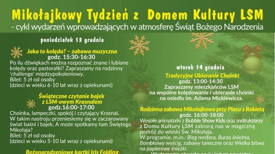 Mikołajkowy Tydzień z Domem Kultury LSM