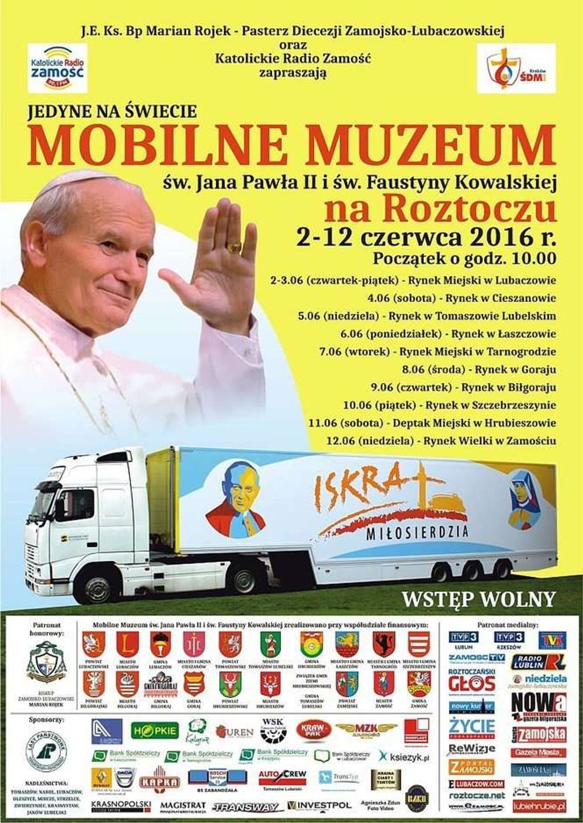 Mobilne Muzeum św. Jana Pawła II i św. Faustyny Kowalskiej w sobotę w Hrubieszowie