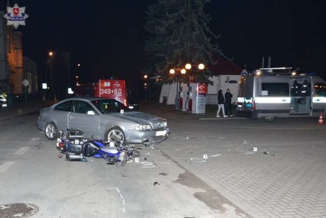 Motocyklista ciężko ranny, kierująca volvo wymusiła pierwszeństwo