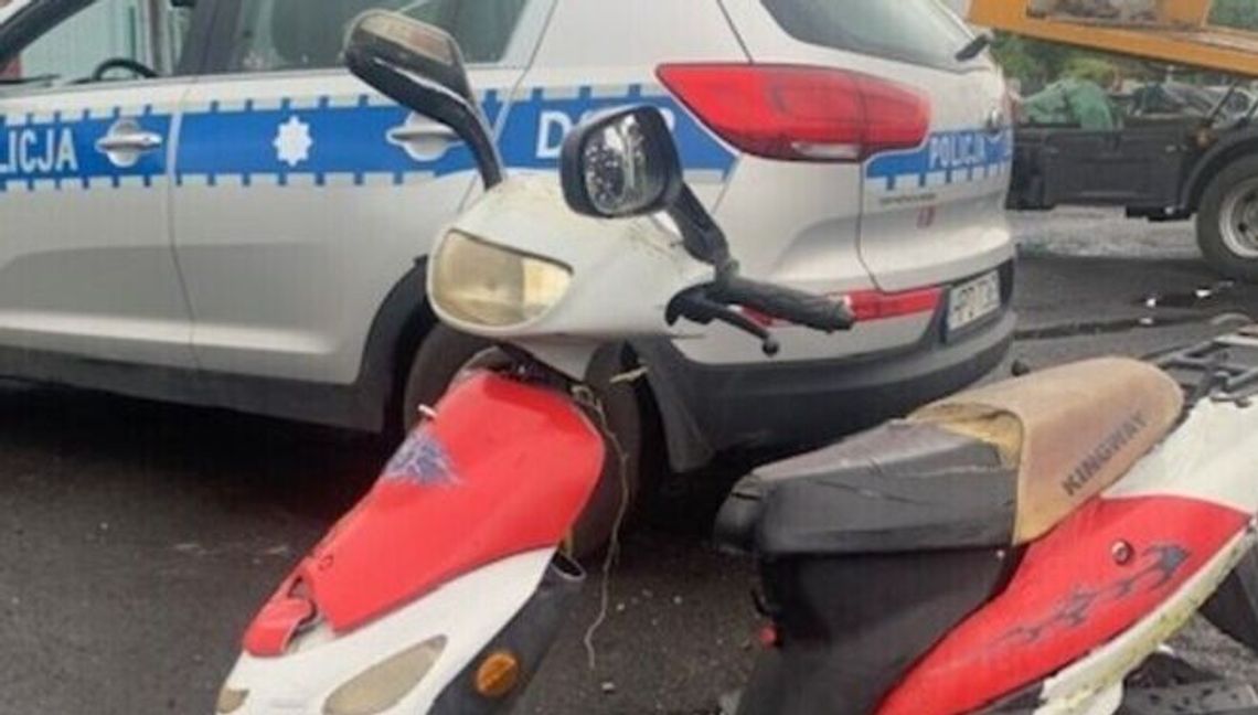 Motocyklista pod wpływem alkoholu wjechał do rowu Motocyklista pod wpływem alkoholu wjechał do rowu