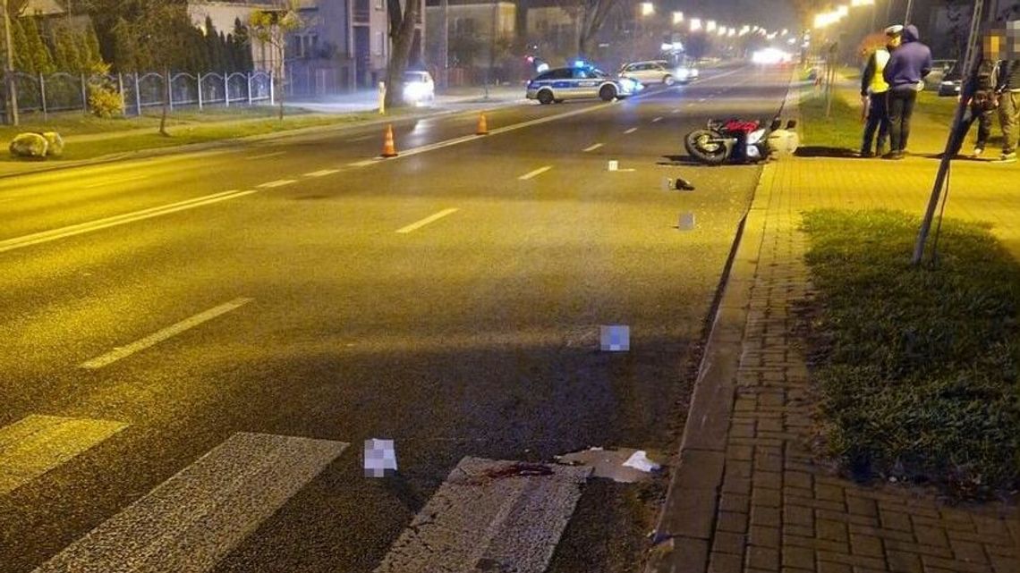 Motocyklista wjechał w kobietę na przejściu dla pieszych
