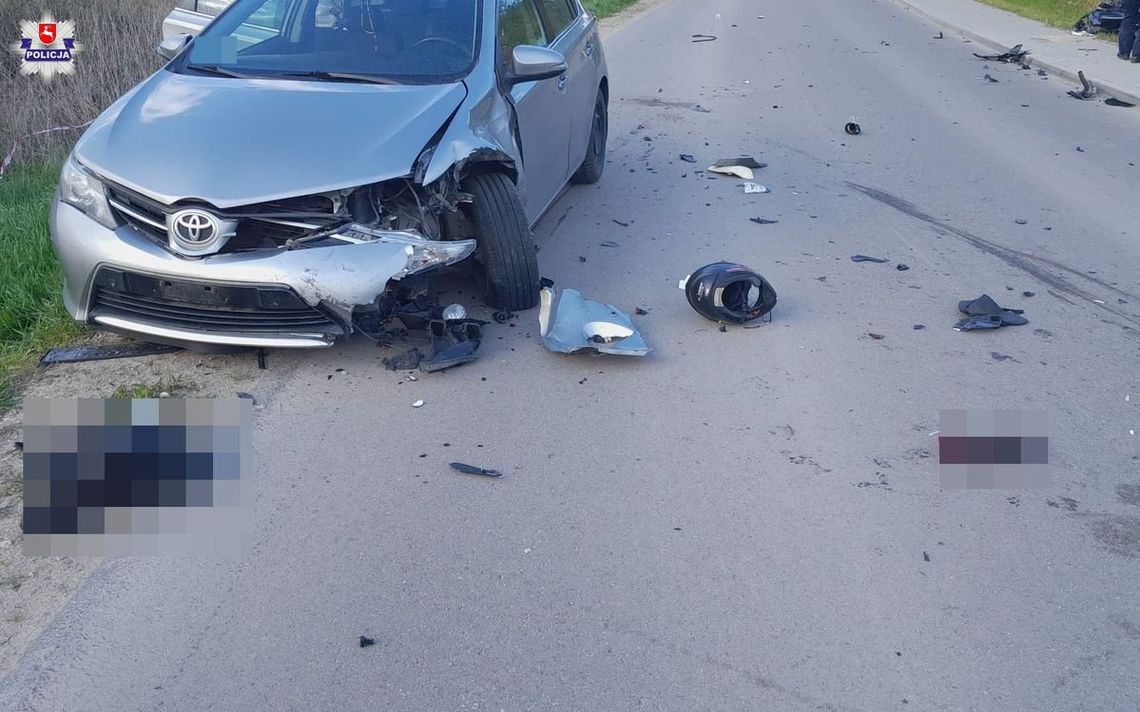 Motocyklista zderzył się z Toyotą. Nie przeżył