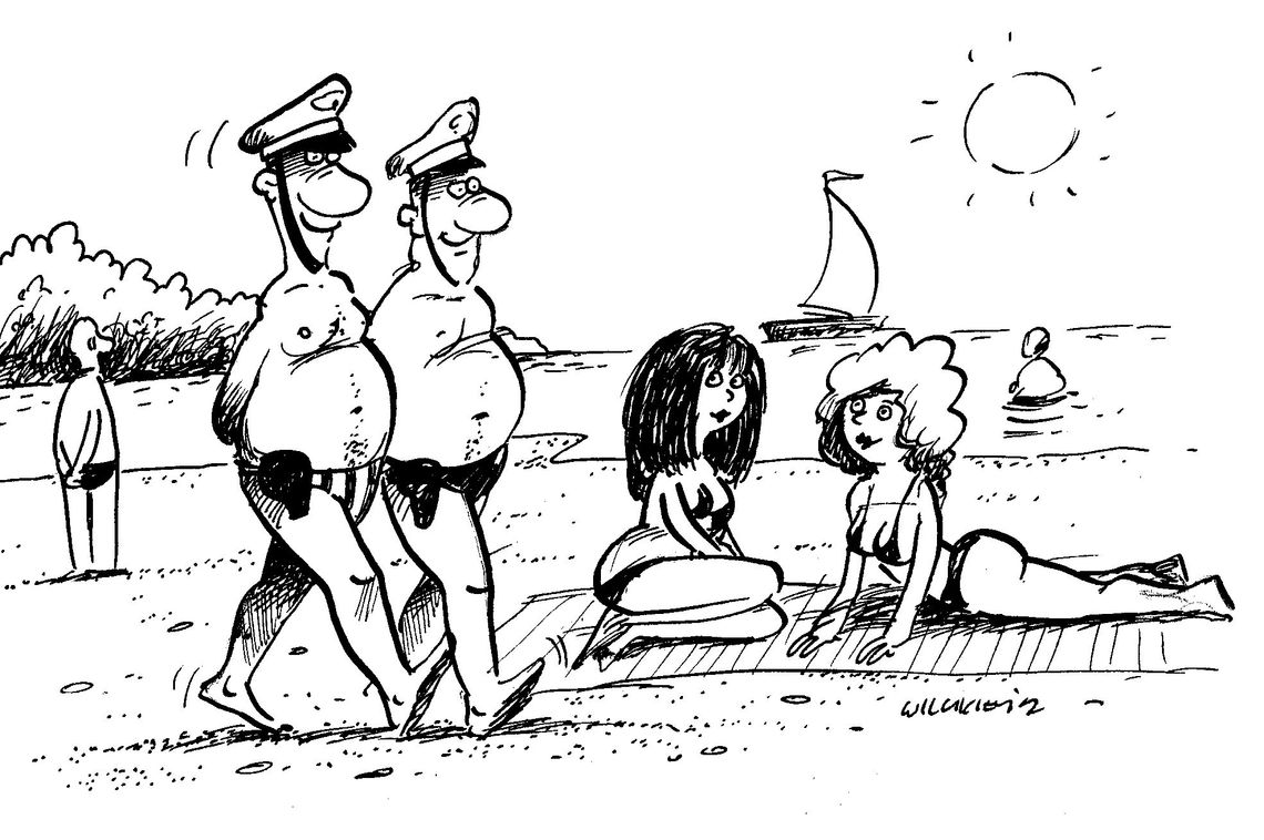Mundurowi na plaży Mundurowi na plaży