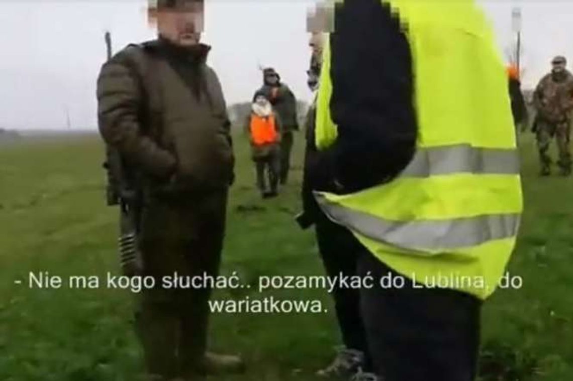 Myśliwi chcieli polować, ekolodzy ich blokowali. "Pozamykać do Lublina, do wariatkowa" [wideo]