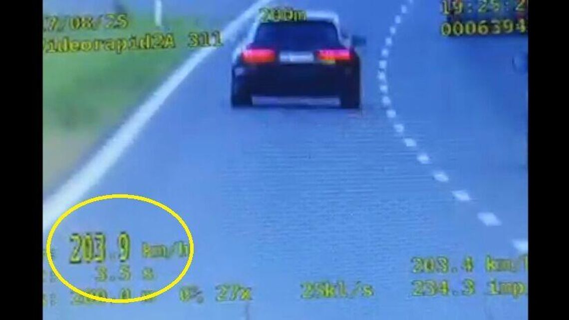 Na liczniku 203 km/h, na koncie 15 pkt karnych, a w kieszeni mniej o 2,5 tys. zł